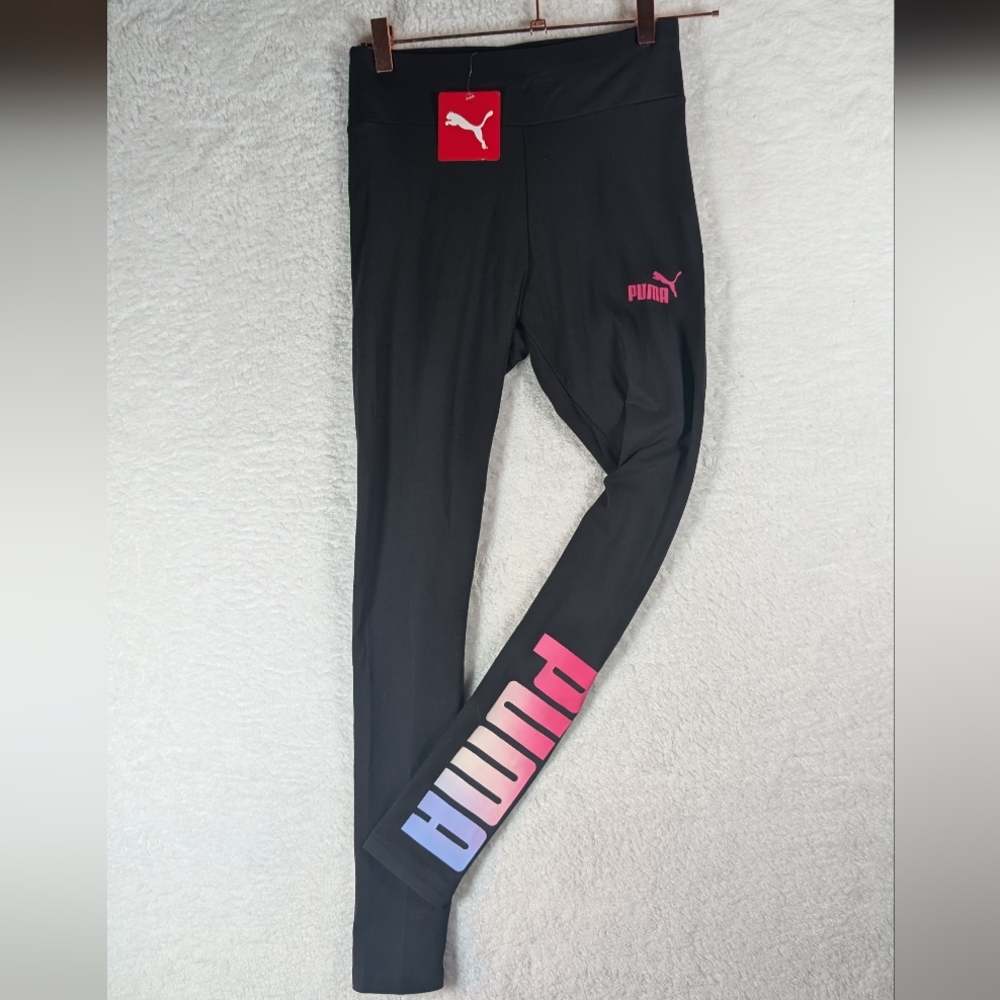Puma Black Leggings with Colorful‎ Logo